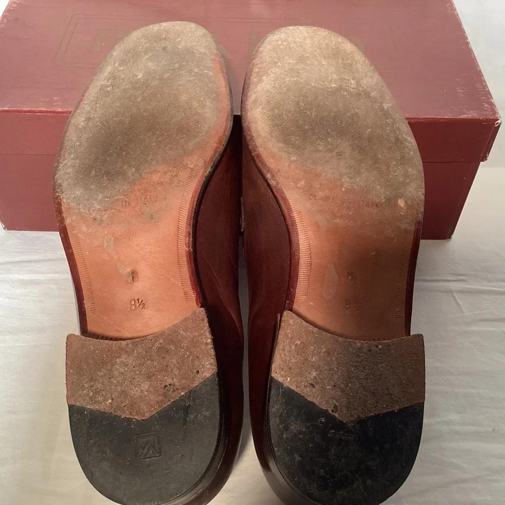 Peter Lord Vintage Mens Brown Leather Loafers Made in Italy Men's size 8 1/2